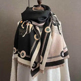 Luxury Winter Faux Cashmere Scarf Women fashionable Little horse thickened warm Shawl