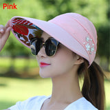 Fashion Wide Brim Sun Hat Anti-UV Beach Visor Cap Women
