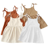 Summer Toddler Girl Dress Solid Cotton Sleeveless Dress
