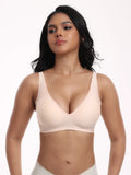 Women's Underwear Wire-Free Seamless Deep-V Full-Cup Bra