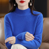 Women's Solid Long-Sleeve Half-high-collar basic warm bottoming shirts/sweater
