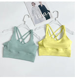 Women's Solid Color Racerback Yoga Sports Bra for Fitness