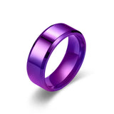 Simple 8mm Rings Titanium Stainless Steel Rings For Men Women Matte Brushed
