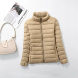 Women's Puffer Windproof Warm Lightweight Hoodless Duck Down Packable Winter Jackets/Coat