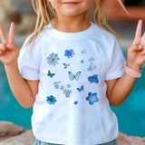 New 3D Butterfly Print Kids Girls T Shirt Summer Kids Clothe