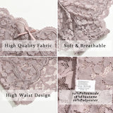 5PCS/SET Women's Sexy Lace Panties Low Waist Bow MultiColor