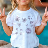 New 3D Butterfly Print Kids Girls T Shirt Summer Kids Clothe