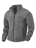 Men's Lightweight Windproof Zip Up Long Sleeve Casual Warm Winter Polyester-Fiber Jacket