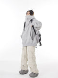 Winter Solid Color Ninja Turtleneck Hoodies For Women Y2K Vintage Fleece Sweatshirts Hip Hop Japanese Streetwear Oversized Hoodie