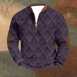 Men's Half Zip Stand Collar Sweatshirt Long Sleeve Casual Pullover