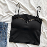 Women's Built-In Bra Spaghetti Strap Summer Camisole Top