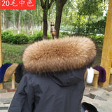 100% Real Fur Collar Women Raccoon Fur Scarf Warm Scarves Natural Fur Trim For Hood Man Coat Parkas Jackets Shawl Universal Down