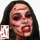 Halloween Scary Fake Scar Temporary Tattoo - Bloody Scratches Sticker