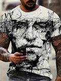 Camouflage-print stretch casual short-sleeved men's T-shirt