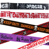 Orange Halloween Caution Tape  Black Skull Haunted House Warning Decor