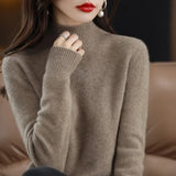 Women's Solid Long-Sleeve Half-high-collar basic warm bottoming shirts/sweater