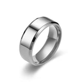 Simple 8mm Rings Titanium Stainless Steel Rings For Men Women Matte Brushed