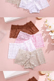 2Pcs Lace Four Shorts Women's Panties Floral Underwear S-XL
