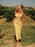 Women's Floral Print Maxi Dress Backless Summer Beachwear