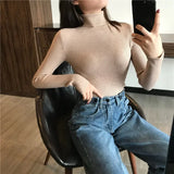 Women’s Ribbed Turtleneck Sweater Long Sleeve Warm Knit