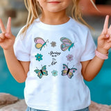 New 3D Butterfly Print Kids Girls T Shirt Summer Kids Clothe