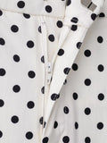 Women's Polka Dot Turtleneck Zipper Jacket with Pockets