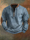 Men’s 3D Printed – Stand Collar Long Sleeve Pullover Sweater