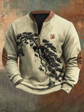 Men’s 3D Printed – Stand Collar Long Sleeve Pullover Sweater