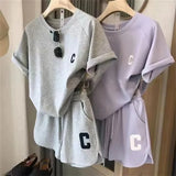 Women's Summer 2 Piece Pajama Set T-Shirt & Shorts