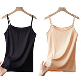 Cotton Feel Solid Sling Camisole Women's Crop Top Sleeveless