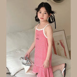 Girls Sleeveless Ruffle Nightdress Kids Pajama Dress