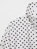 Women's Polka Dot Turtleneck Zipper Jacket with Pockets
