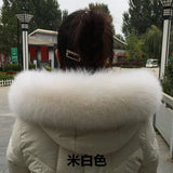 100% Natural Real Fox Fur Collar Fashion Scarves For Ladies Coat Jacket Winter Fur Scarf Black White Shawl