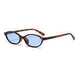 Women's Leopard Retro Oval Sunglasses Small Frame UV Eyewear
