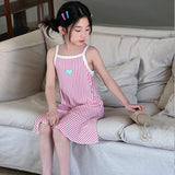 Girls Sleeveless Ruffle Nightdress Kids Pajama Dress