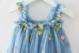 Toddler Girls Princess Tulle Dress Puff Sleeve Tutu Dress