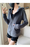 Women's Fleece Zip-Up Hoodie Jacket Warm Winter Coat Classic Solid Color Casual Outerwear with Pocket Fashion Streetwear Clothes