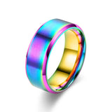 Simple 8mm Rings Titanium Stainless Steel Rings For Men Women Matte Brushed