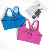 Women's Solid Color Racerback Yoga Sports Bra for Fitness