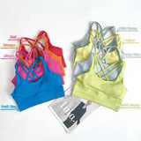 Women's Solid Color Racerback Yoga Sports Bra for Fitness