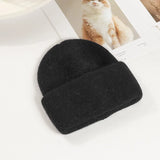 Women's Rabbit Fur Winter Hat Warm Beanie Solid Color Cap