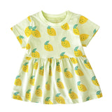 Sanlutoz Kids Girls Cotton Dress Short Sleeve Summer Style