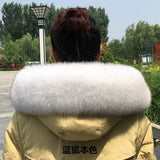 100% Natural Real Fox Fur Collar Fashion Scarves For Ladies Coat Jacket Winter Fur Scarf Black White Shawl