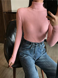Women’s Ribbed Turtleneck Sweater Long Sleeve Warm Knit