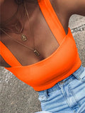 Sleeveless Summer Crop Top White Women Black Casual T Shirt