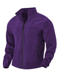 Men's Lightweight Windproof Zip Up Long Sleeve Casual Warm Winter Polyester-Fiber Jacket