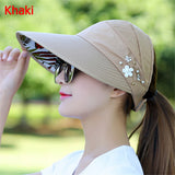 Fashion Wide Brim Sun Hat Anti-UV Beach Visor Cap Women