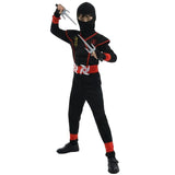 Kids Ninja Samurai Costume Set with Toy Sword Halloween Cosplay Outfit