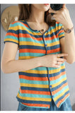 Fashionable Knitted Loose Thin Short-Sleeve Women's Top