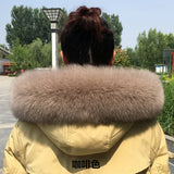 100% Natural Real Fox Fur Collar Fashion Scarves For Ladies Coat Jacket Winter Fur Scarf Black White Shawl